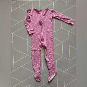 Gerber|Baby girl/toddler Pink One Piece,long sleeve footies in Ditsy florals•4T
